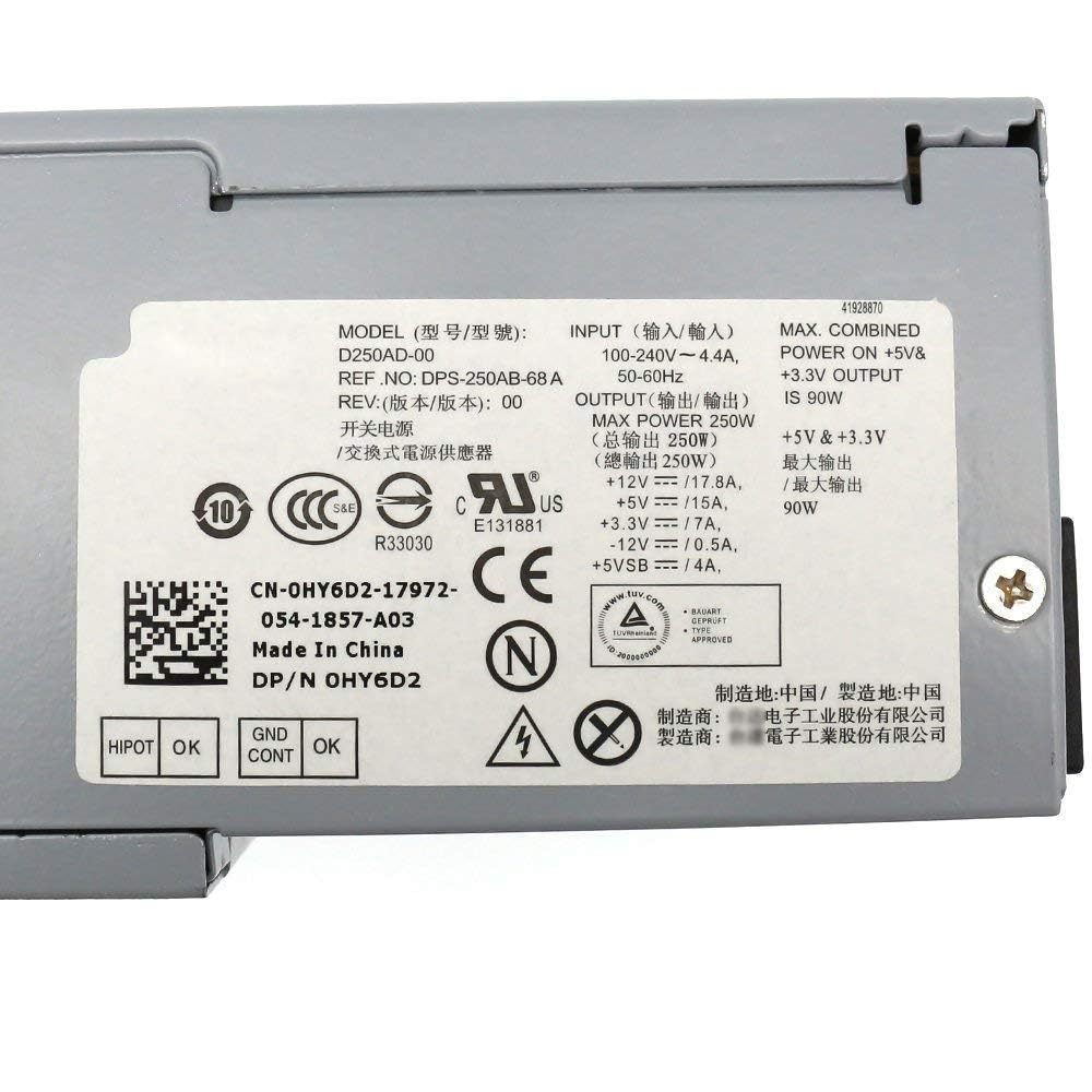 D250Ad 00 H250Ad 00 250W Power Supply For Dell Optiplex 390 3010 990 790 Dt 530S 537S 540S 545S 546S 560S 570S 580S Vostro 200S 220S 230S 400S Studio 540S Slim Desktop Dt Systems L250Ns 00